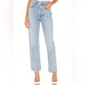 Agolde x Revolve 90's Mid Rise Loose Fit Jean in Snapshot Button Fly Rigid Denim